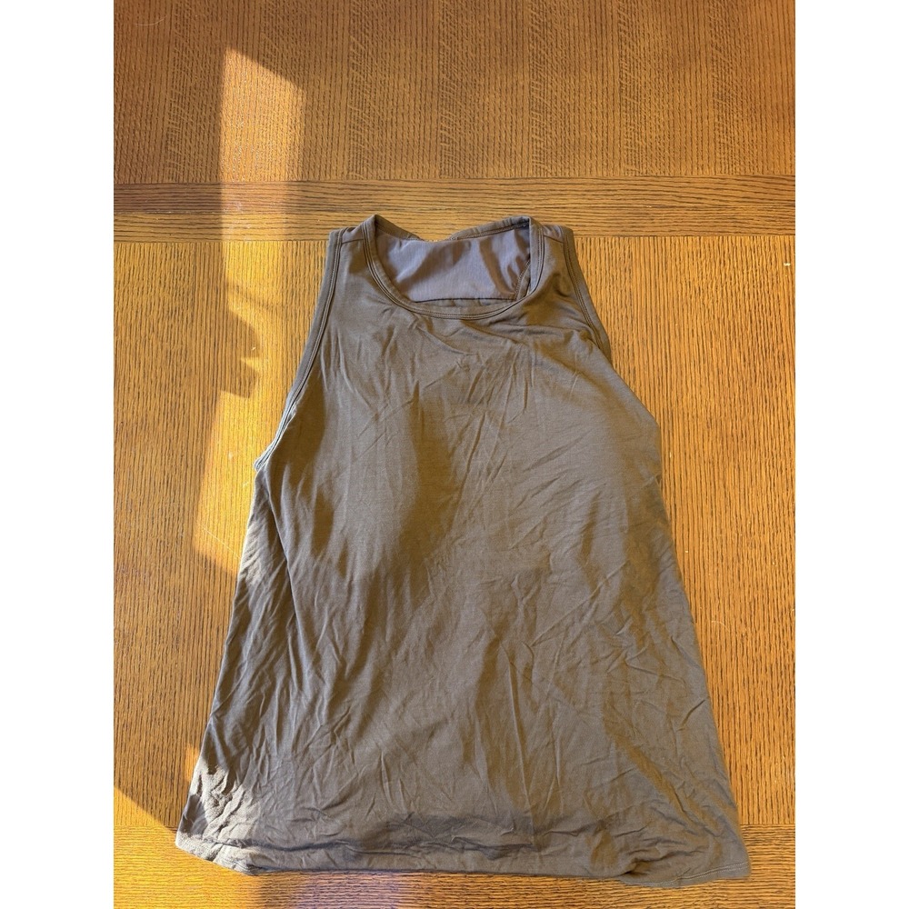 Shebird Brown Tank Size 8 XXL Built in Bra Freedom Racerback
